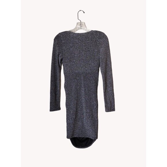 Divided Dress Small Long Sleeve Ruched Sides Sparkle Party - Picture 2 of 12